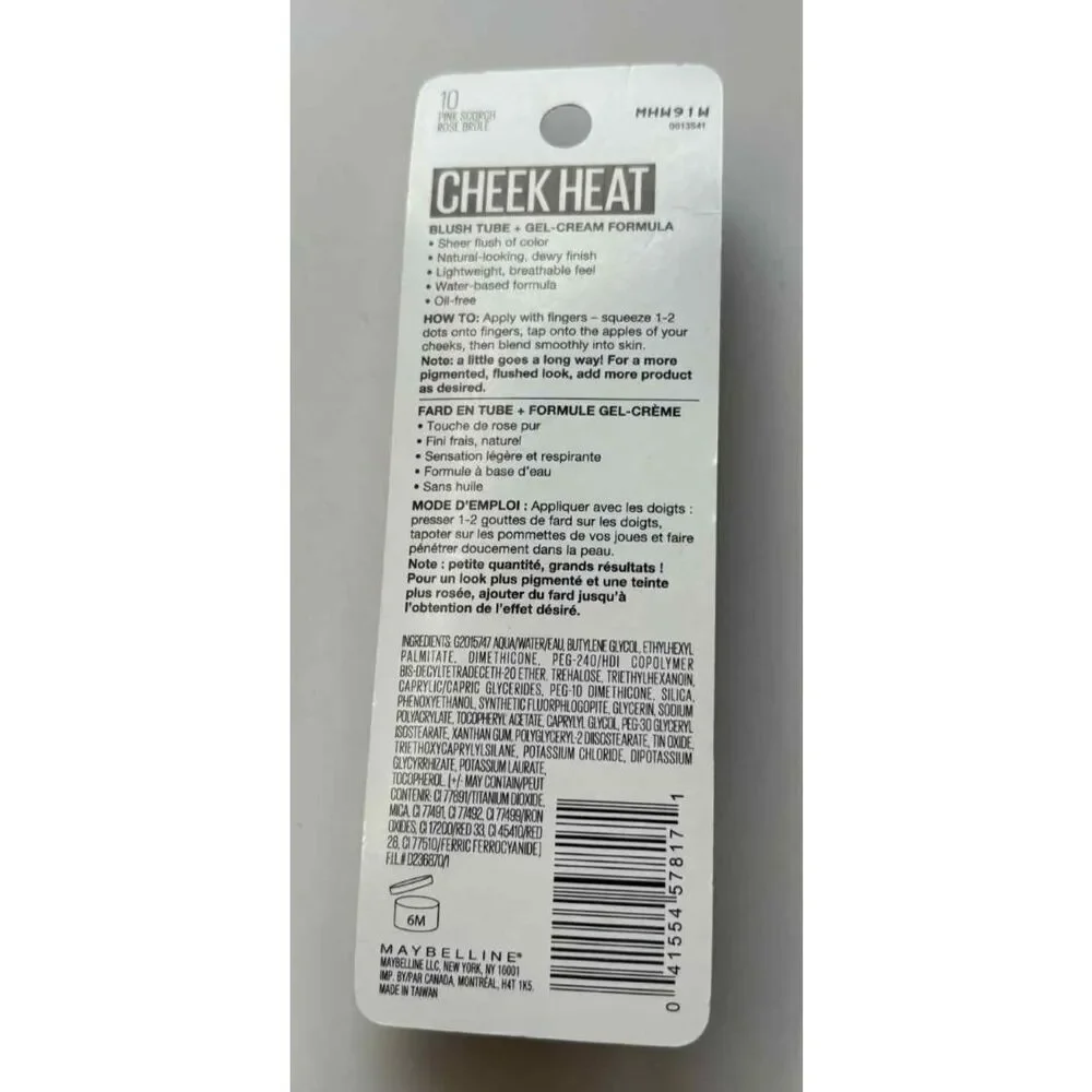 Maybelline Cheekheat Gel Cream Blush 10 Pink Scorch